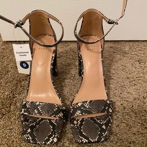 Target square open toe heel